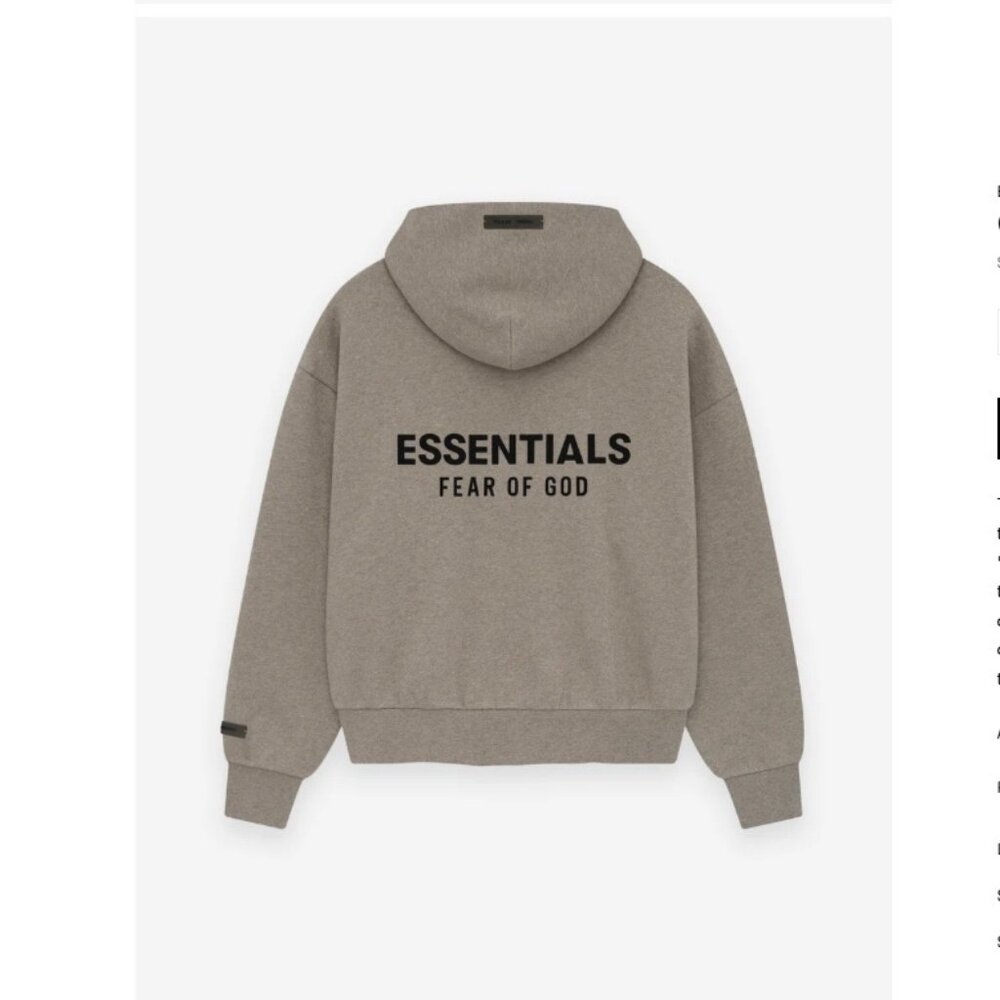 NWT Essentials Fear of God hoodie XL in homestead heather